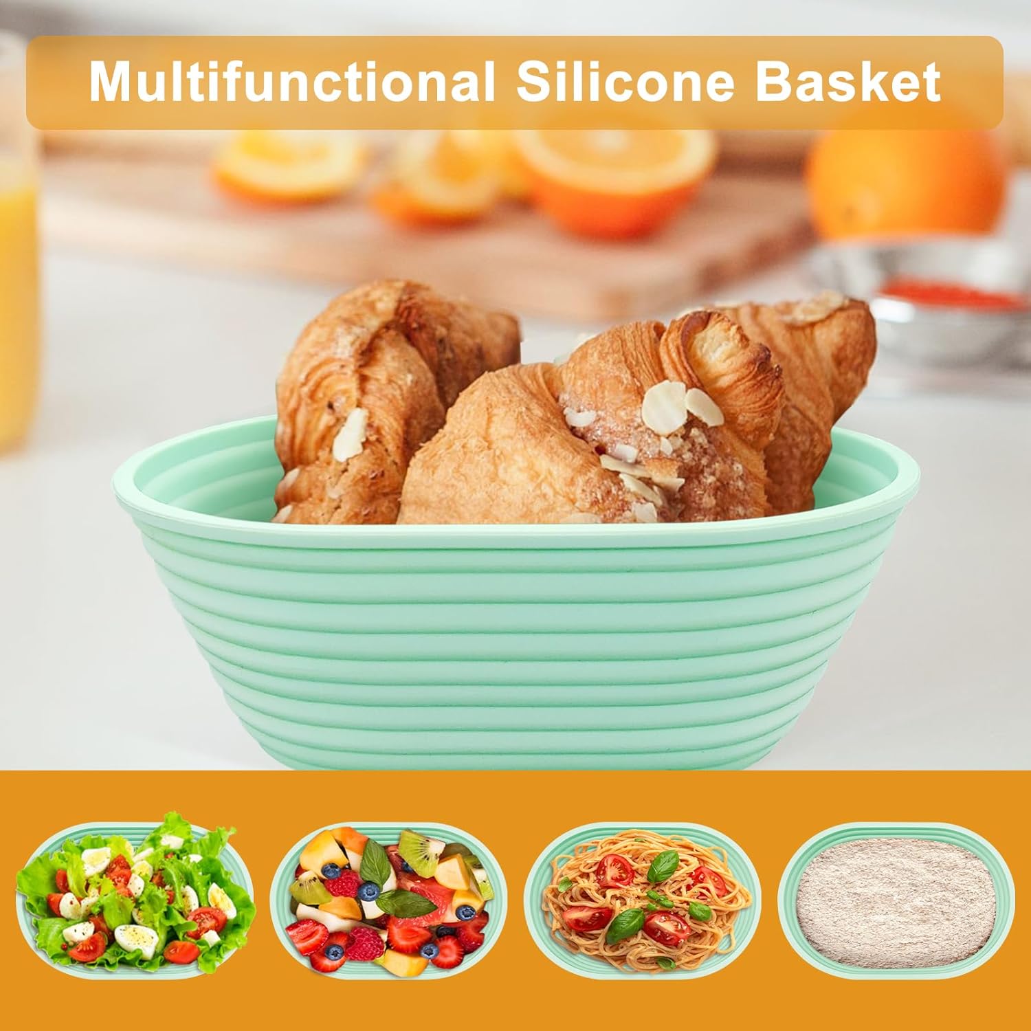 Silicone Banneton, Sourdough Bread Baskets (Set of 6, 6.5 Inch), Oval Proofing Bread Bowls with Starter Kit, Bread Making Baking Supplies - Culinary Roots