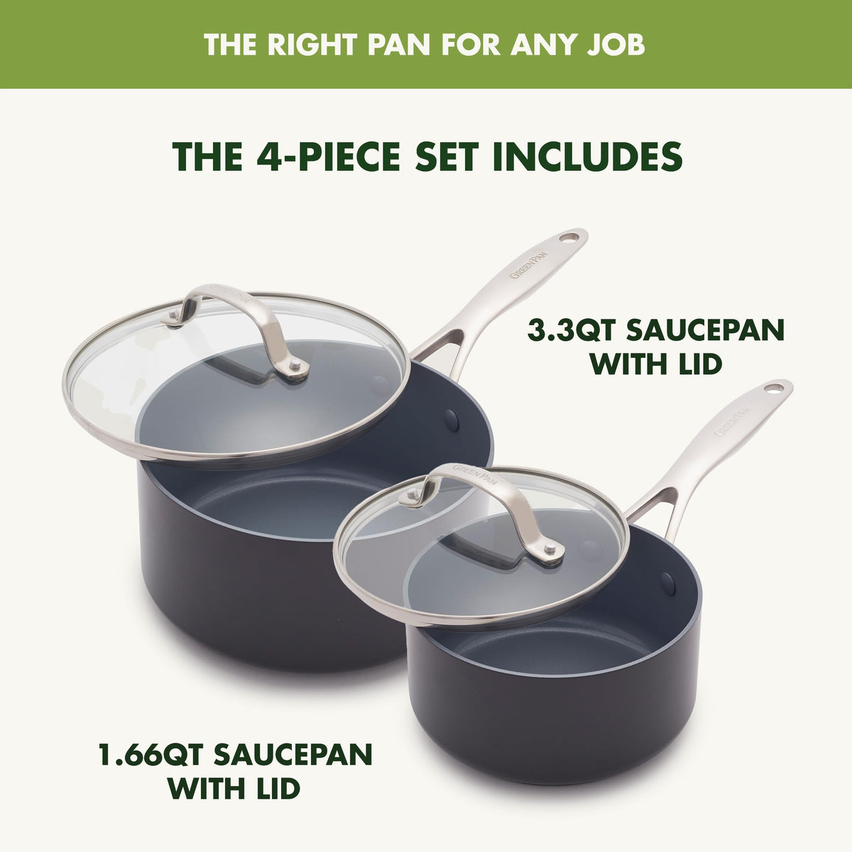 Valencia Pro 2 Piece Ceramic Saucepan Set
