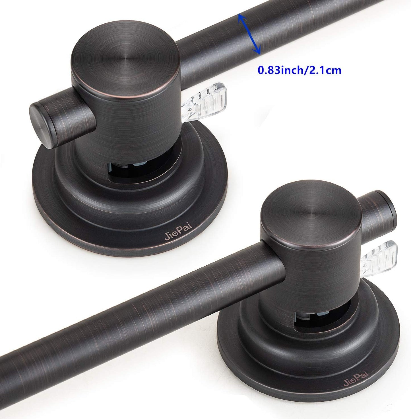 JiePai Suction Cup Towel Bar 24 Inch Oil Rubbed Bronze,Removable Modern Vacuum Suction Towel Holder for Bathroom Door Adhesive Towel Bar Suction Towel Rack Holde