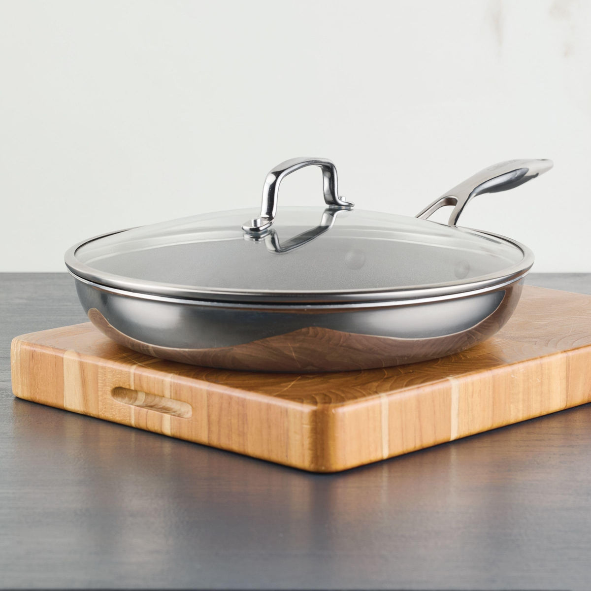 C1 Series Clad Stainless Steel with ScratchDefense Technology Cookware Nonstick Induction Frying Pan