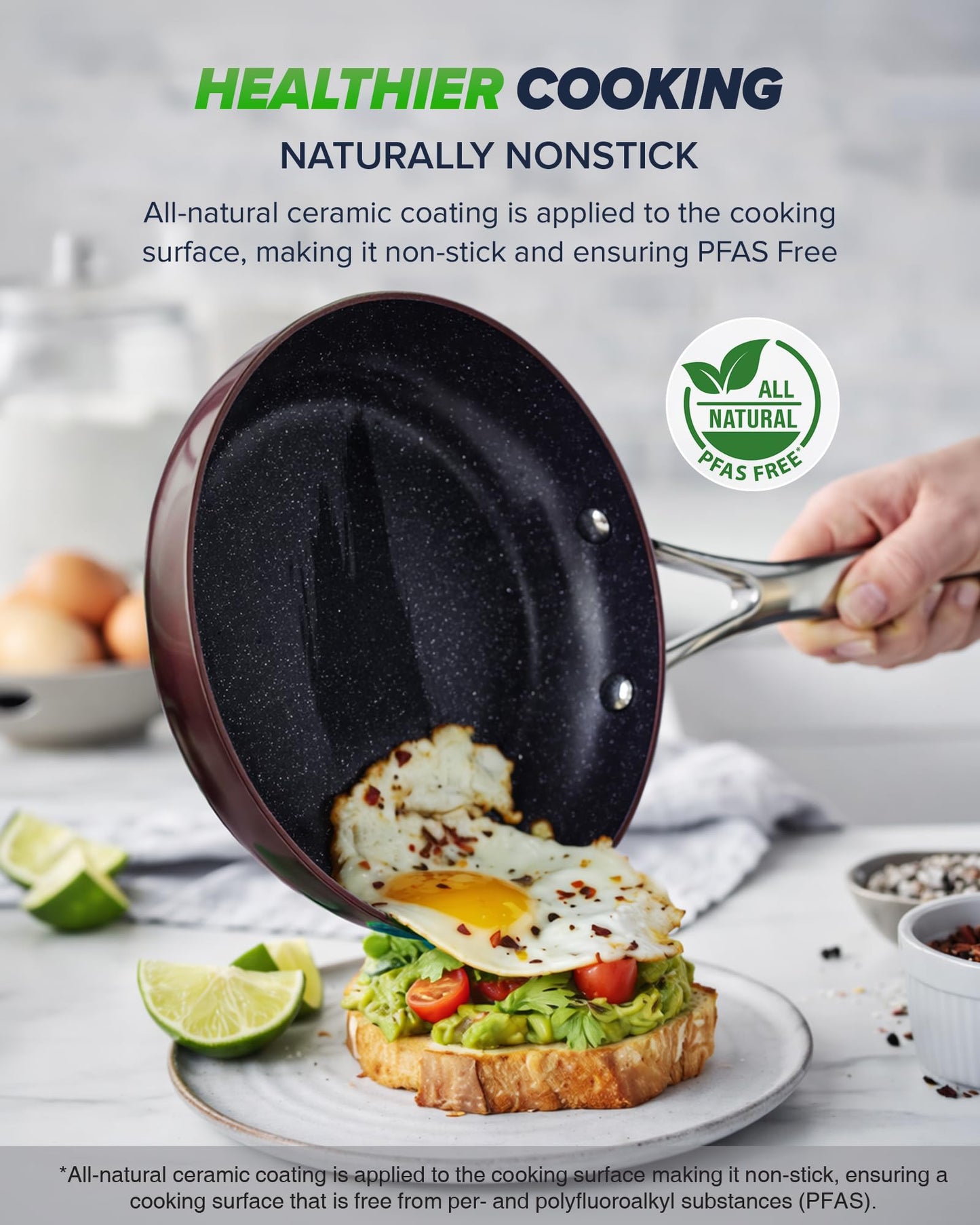 Essential Series 5PC Ceramic Cookware Set PFAS