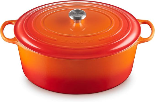 Le Creuset Enameled Cast Iron Signature Oval Dutch Oven, 15.5qt., Flame