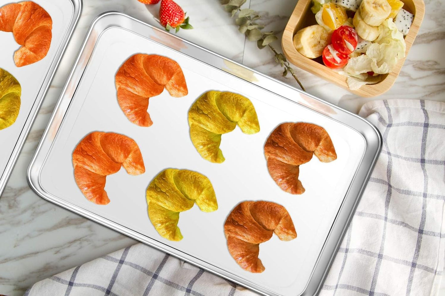 Baking Sheet, Yododo Stainless Steel Baking Pans Tray Cookie Sheet Toaster Oven Tray Pan Cookie Pan, Non Toxic & Healthy, Superior Mirror Finish & Rust Free, Easy Clean & Dishwasher Safe - 10.4 inch - Culinary Roots