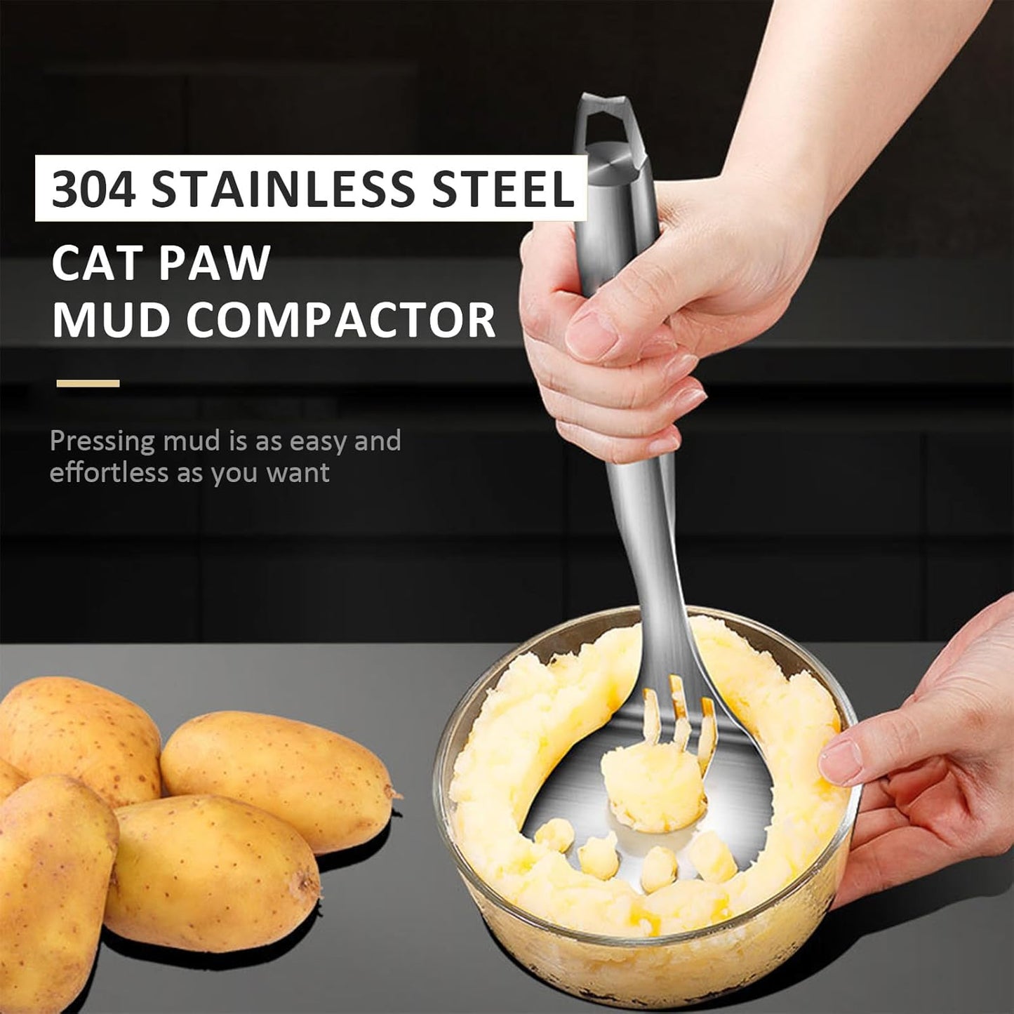 Mashed Potato Masher, Bean Smasher with Stainless Steel Handle, Heavy Duty Meat Masher Triturador de Papas para Pure, Suit for Potato, Guacamole, Fruits, Avocado, Bean and More - Culinary Roots