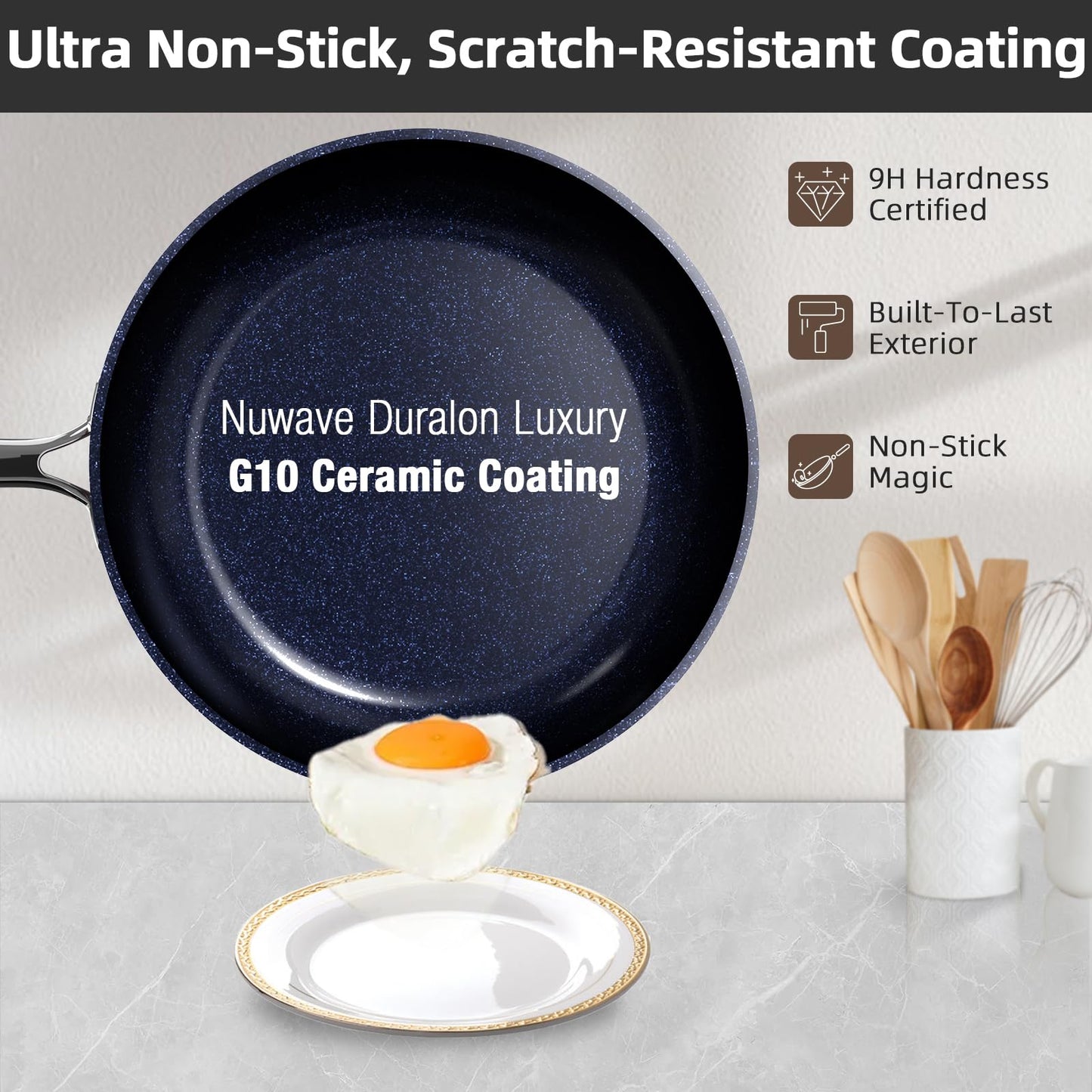 Lux 13pc Forged Lightweight Nonstick Ceramic Cookware Set