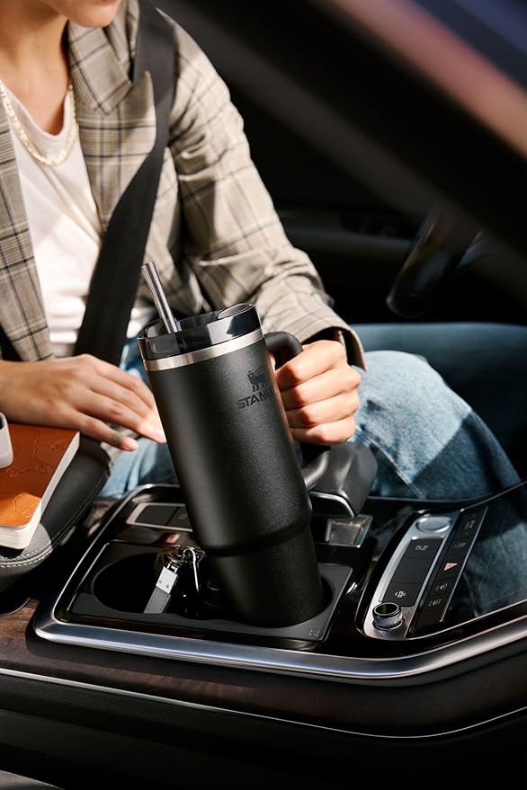 STANLEY Quencher H2.0 Tumbler with Handle and Straw 40 oz | Flowstate 3-Position Lid | Cup Holder Compatible for Travel | Insulated Stainless Steel Cup | BPA-Free | Peach Rose