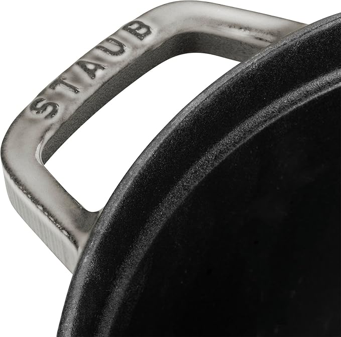 STAUB Cast Iron Roaster/Cocotte, Round, 8.35 L, Graphite Grey, 30 cm
