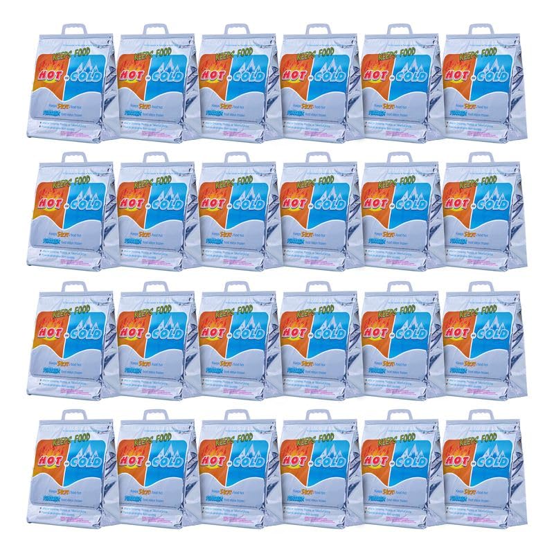 Hot and Cold Insulated Bags for Food Delivery (24 Count)