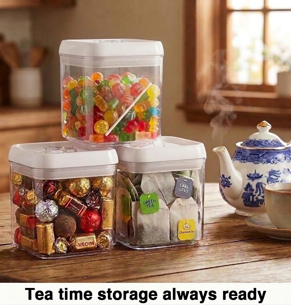 Flip Tite Food Storage Container 4" Small Size Airtight Lid Lock Top (3 Count)