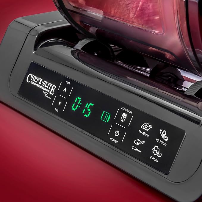 STX International Chef's Elite Vacuum Marinator & Tumbler | Marinate Meat & Vegetables in 15 Minutes | Adjustable Timer | Auto Shut-Off | Meat Tenderizer Included