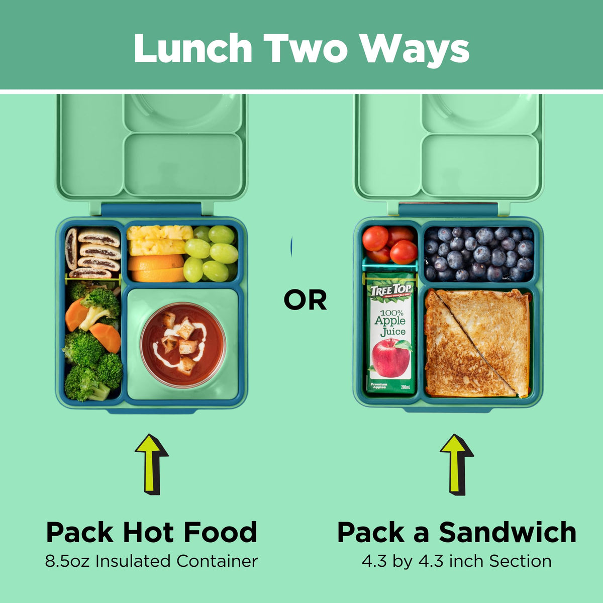 OmieBox Kids Insulated Leakproof Bento Lunch Box with Food Jar