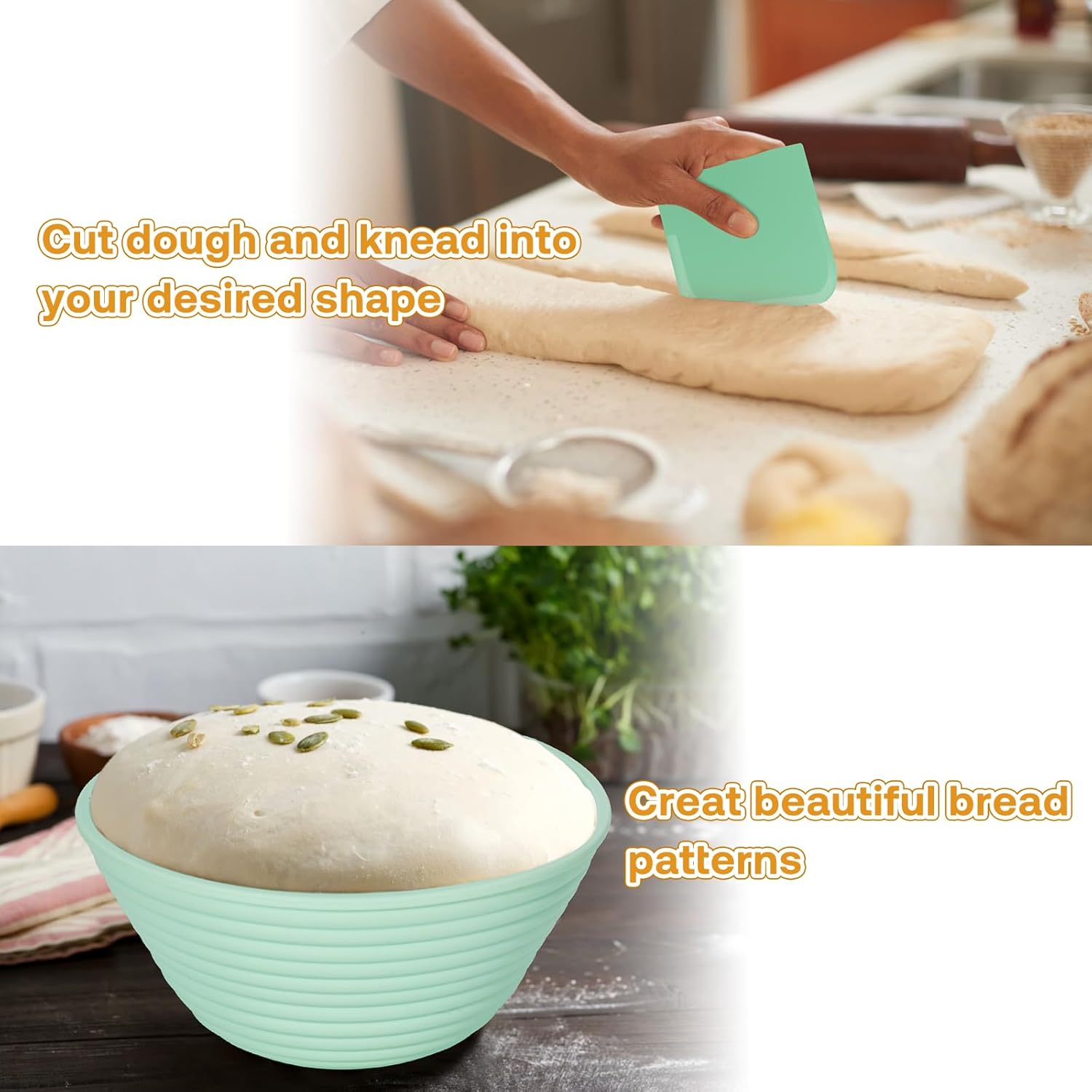 Silicone Banneton, Sourdough Bread Baskets (Set of 6, 5 Inch), Round Proofing Bread Bowls with Starter Kit, Bread Making Baking Supplies - Culinary Roots