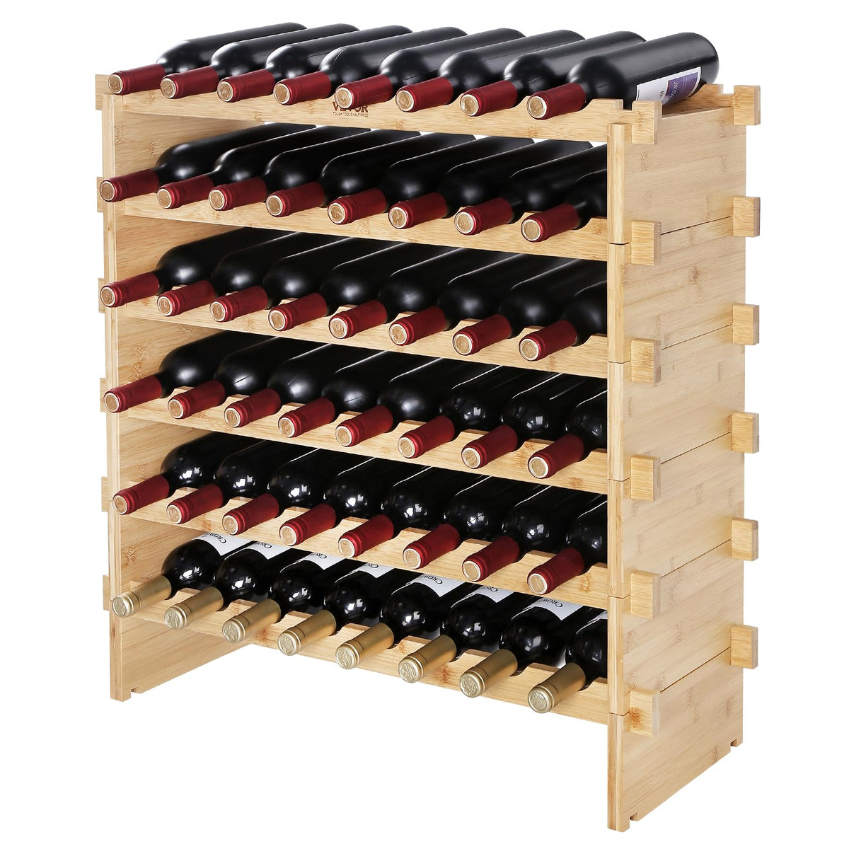 6 Tier 48 Bottles Stackable Modular Wine Rack (48 Count)