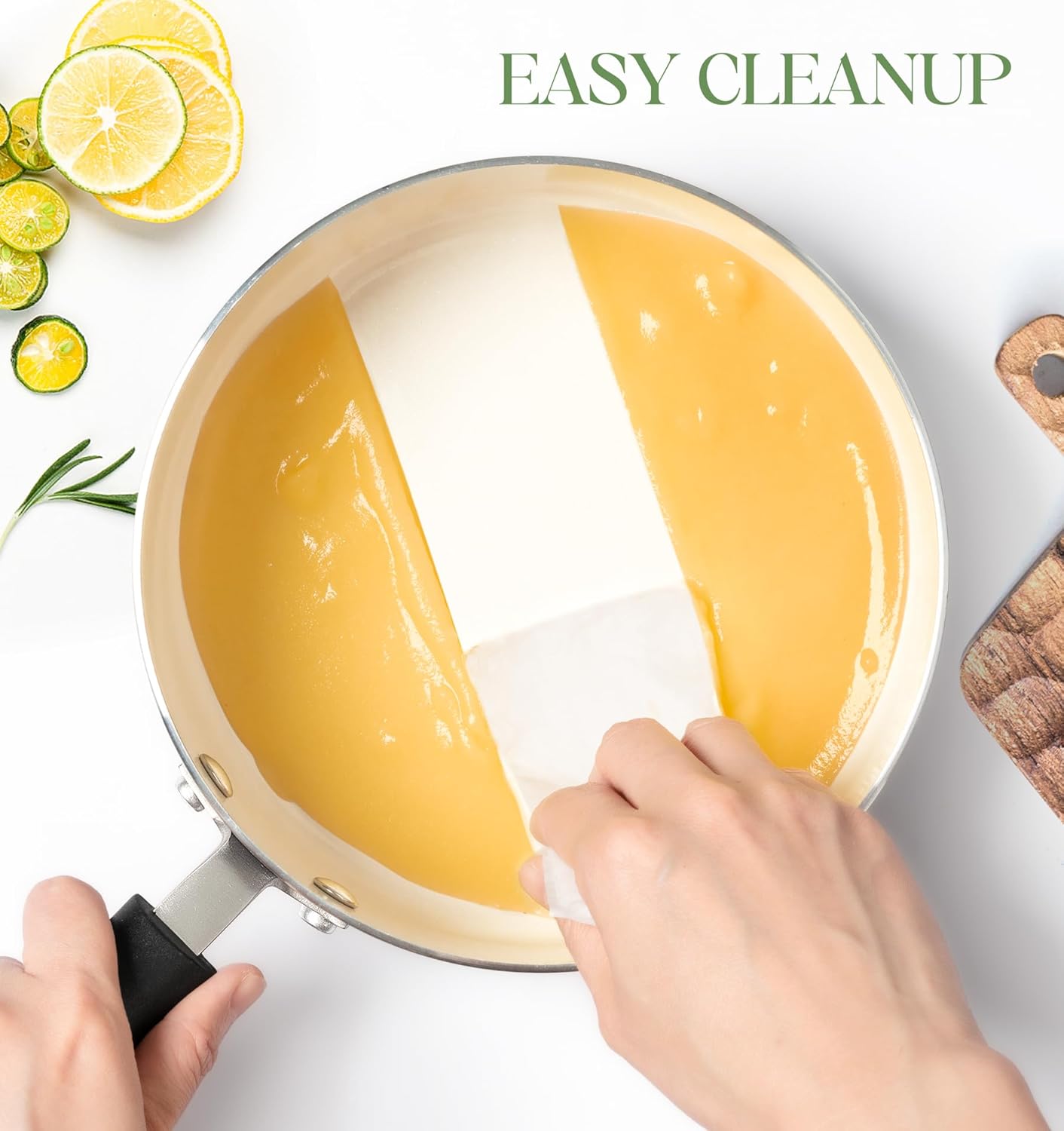 MICHELANGELO Nonstick Sauce Pan with Lid, Ceramic Saucepan Set, Non Toxic Small Saucepans Sets with Stay-Cool Handle, Induction Pots For Cooking, PTFE & PFOA Free - 1Qt & 2Qt & 3Qt, Green - Culinary Roots