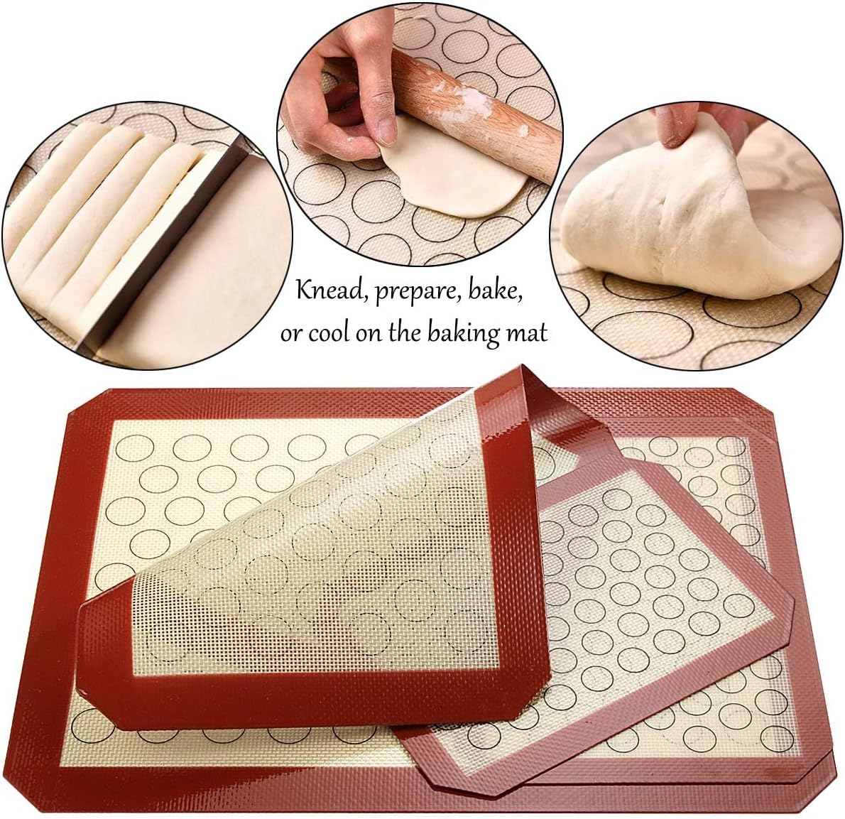 Baking Sheet with Silicone Mat Set, Set of 8 (4 Sheets + 4 Mats), Stainless Steel Cookie Sheet Baking Pans with Reusable Silicone Baking Mat, Non Toxic & Heavy Duty & Easy Clean - Culinary Roots