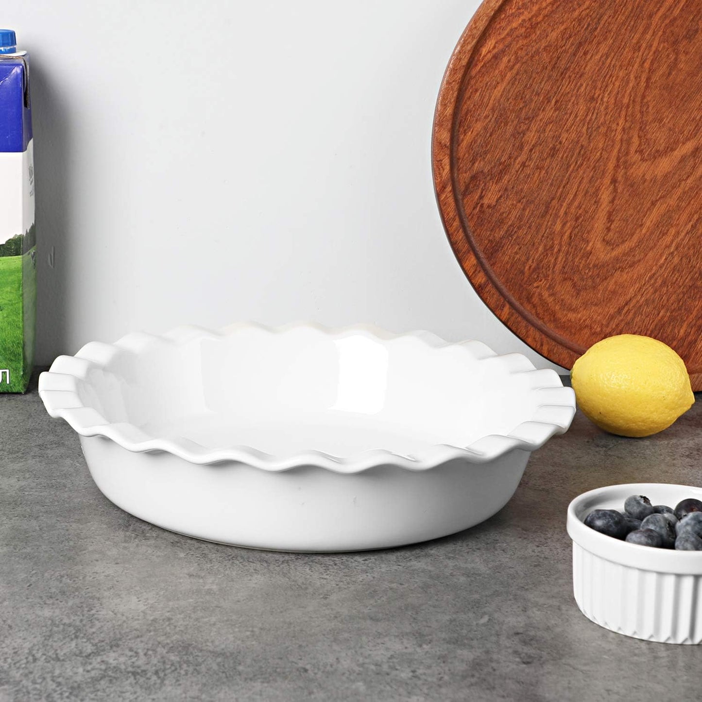 ONTUBE 10.5-Inch Deep Pie Pans 50oz, Ceramic Large Round Pie Tins for Baking, (White, 1 Pieces) - Culinary Roots