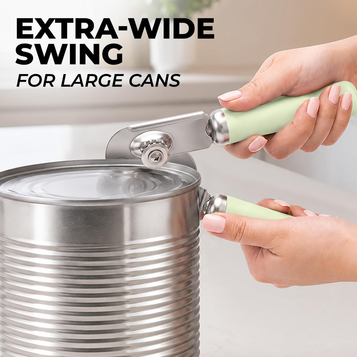 Stainless Steel Swing Open Manual Can Opener Comfortable Grip