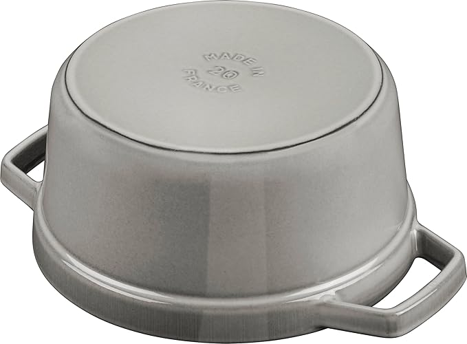 STAUB Cast Iron Roaster/Cocotte, Round, 34 cm, 12.6 L, Graphite Grey
