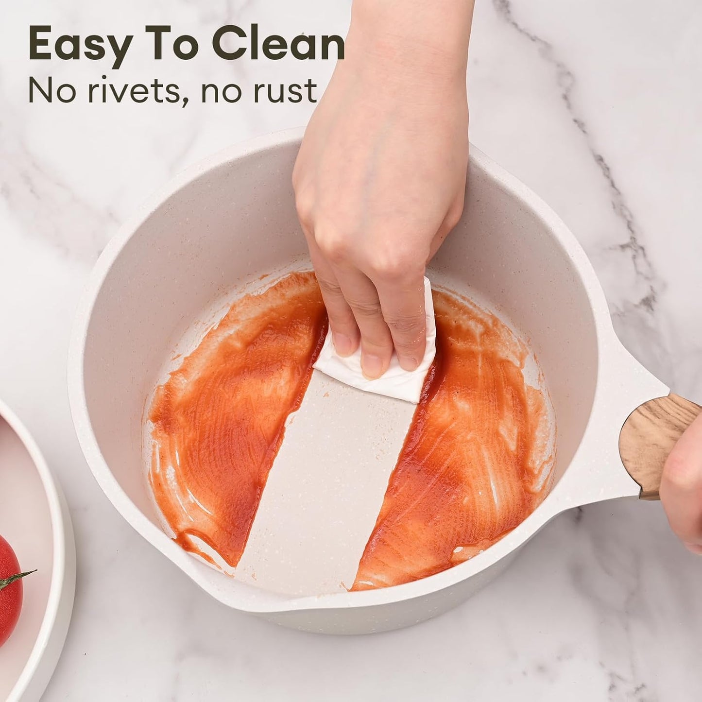 JEETEE 1.5 Quart Saucepan with Lid Nonstick Stone Coating Sauce Pan Milk Pan for Cooking Inudction Pot(Beige) - Culinary Roots