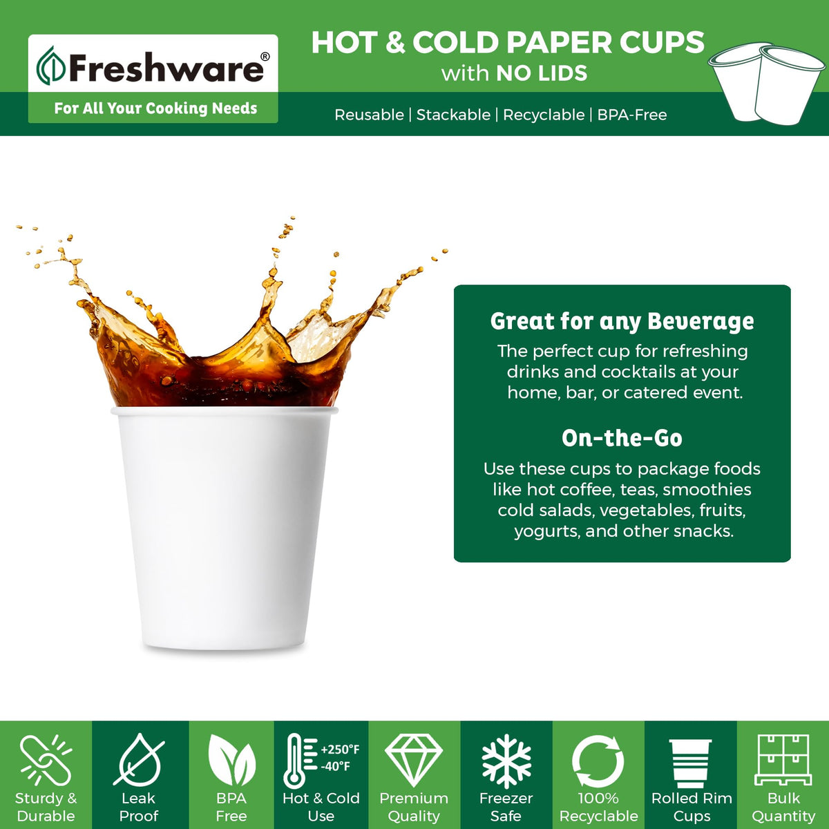Coffee Cups 4 oz [100 Pack] Disposable Paper Cups for Mouthwash Cups (100 Count)