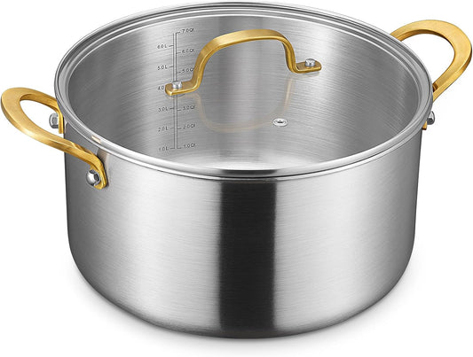 BEZIA 10 Quart Tri-Ply Stainless Steel Stock Pot, Nonstick Stockpot with Sturdy & Double Handle, Even Heating, Induction Cooking Pot for All Stoves, Large Soup Pot for Catering，Groups, Events, Silver - Culinary Roots