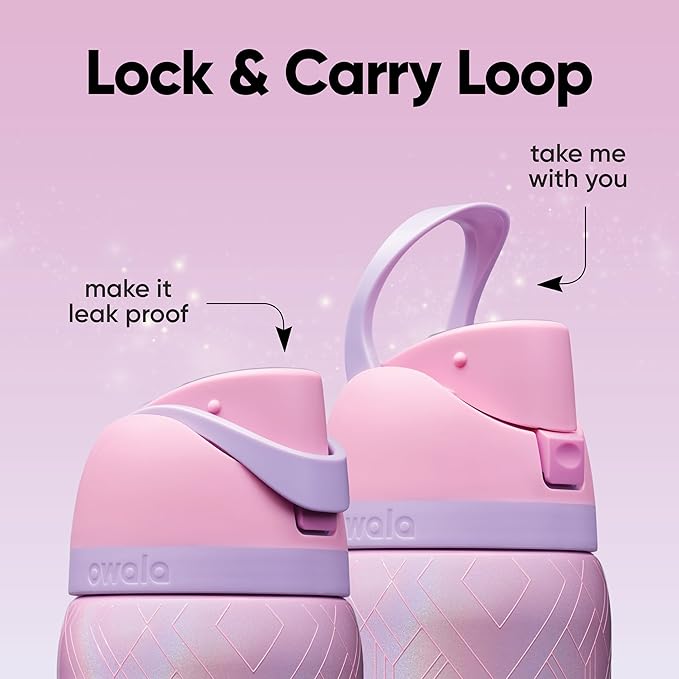 Owala Wicked FreeSip Insulated Stainless Steel Water Bottle with Straw for Sports and Travel, BPA-Free Sports Water Bottle, 32 oz, Glinda (Pink)