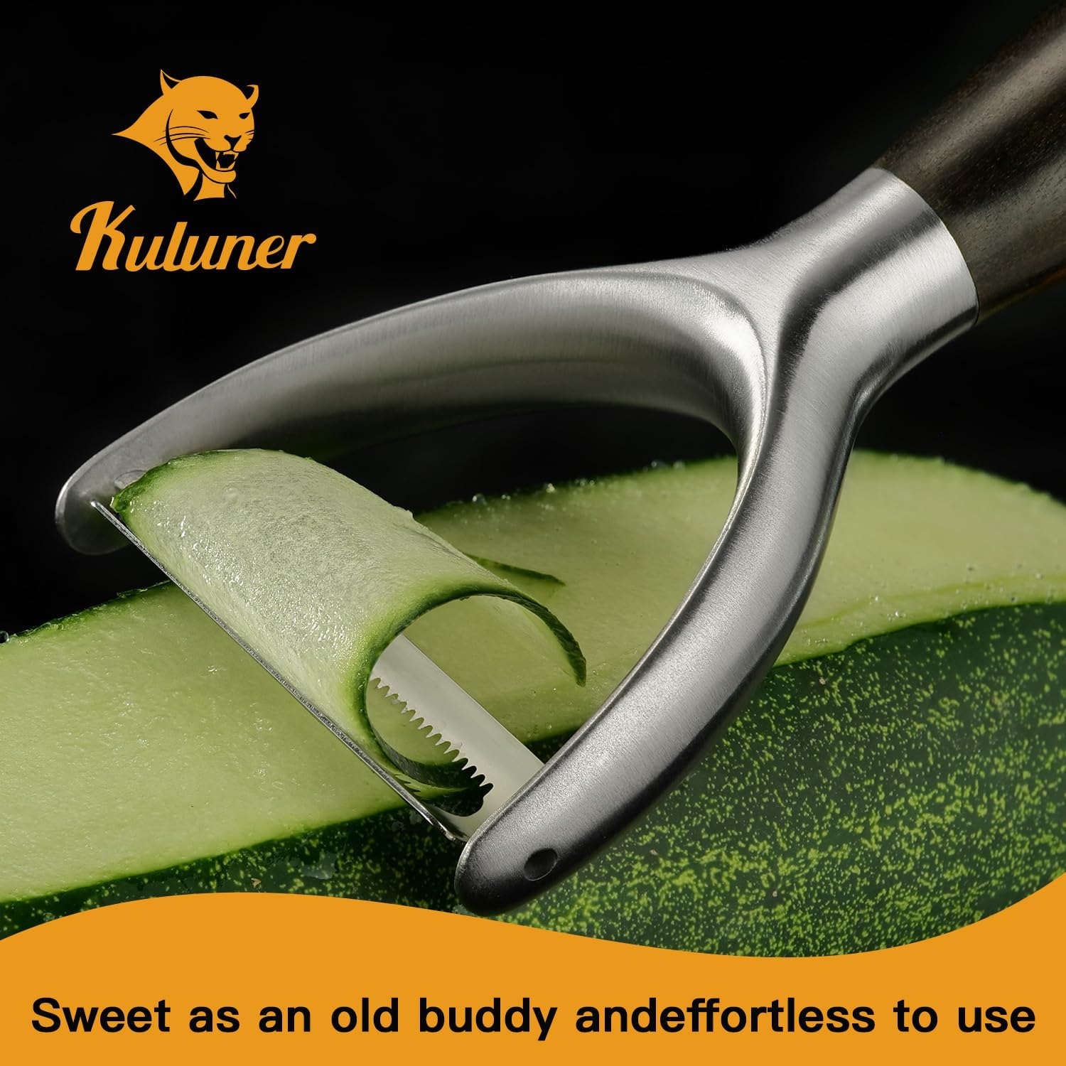 Serrated Blade Premium Y Type 304 Stainless Steel Multifunctional Kitchen Peeler Real Wood Handle Ultra Sharp Blade Vegetable Potato Apple（Agarwood） - Culinary Roots