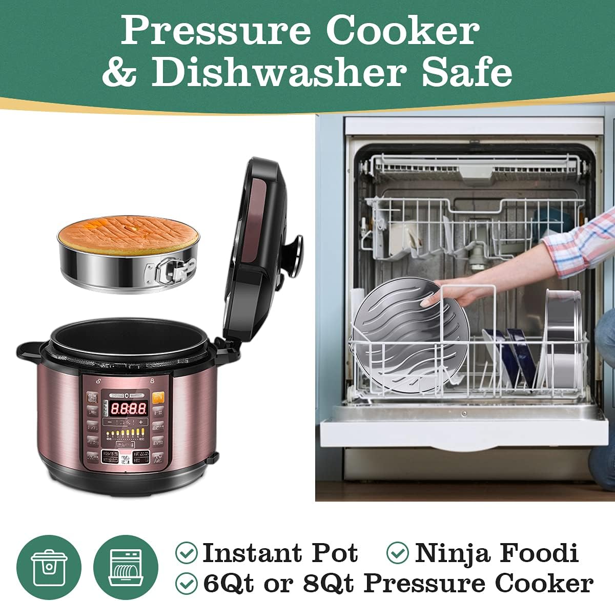 Springform Pan, Stainless Steel Springform Cake Pan, Leakproof & Nonstick Cheesecake Pan, 4" 7" 9" Round Cake Molds with 50 Pcs Paper Liners and 7 Pcs Piping Tips - Culinary Roots