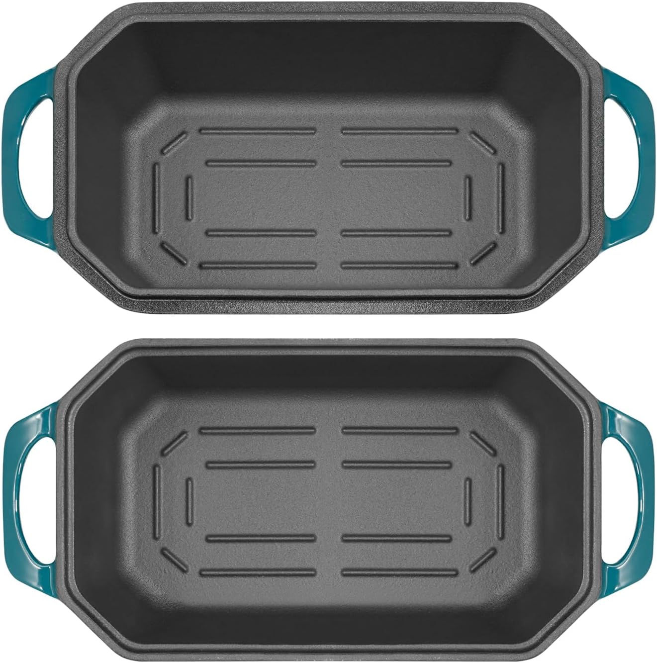 Bread Pan Cast Iron Loaf Pan with Lid Bread Loaf Pan 9x5 Inch Loaf Pan Enameled Cast Iron Sourdough Loaf Pan, DarkCyan - Culinary Roots
