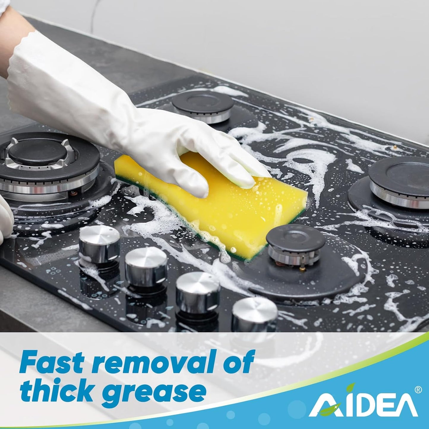 AIDEA Sponges Kitchen, XL Heavy Duty Dish Sponge, Cleaning Dish Scrubber Sponge for Home and Kitchen, Extra Large Cleaning Supplies for Pots, Pans, 6 Pack