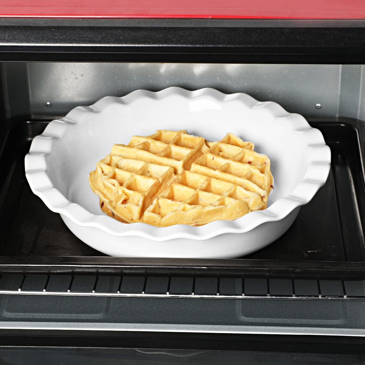 ONTUBE 10.5-Inch Deep Pie Pans 50oz, Ceramic Large Round Pie Tins for Baking, (White, 1 Pieces) - Culinary Roots