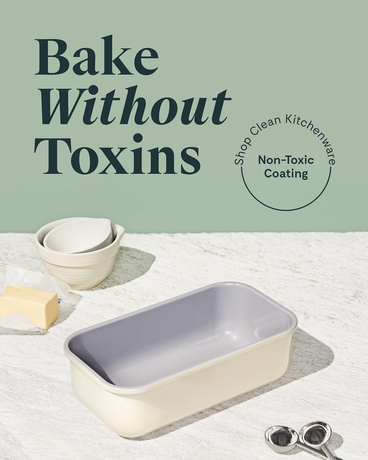 Caraway Non-Stick Ceramic 1 lb Loaf Pan Duo - Naturally Slick Ceramic Coating - Non-Toxic, PTFE & PFOA Free - Perfect for Pound Cakes, Breads, & More - Culinary Roots