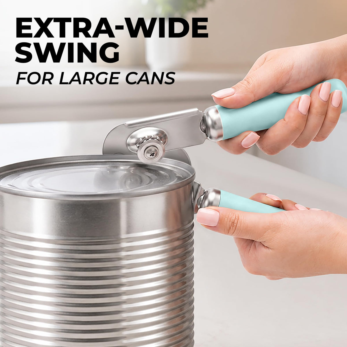 Stainless Steel Swing Open Manual Can Opener Comfortable Grip