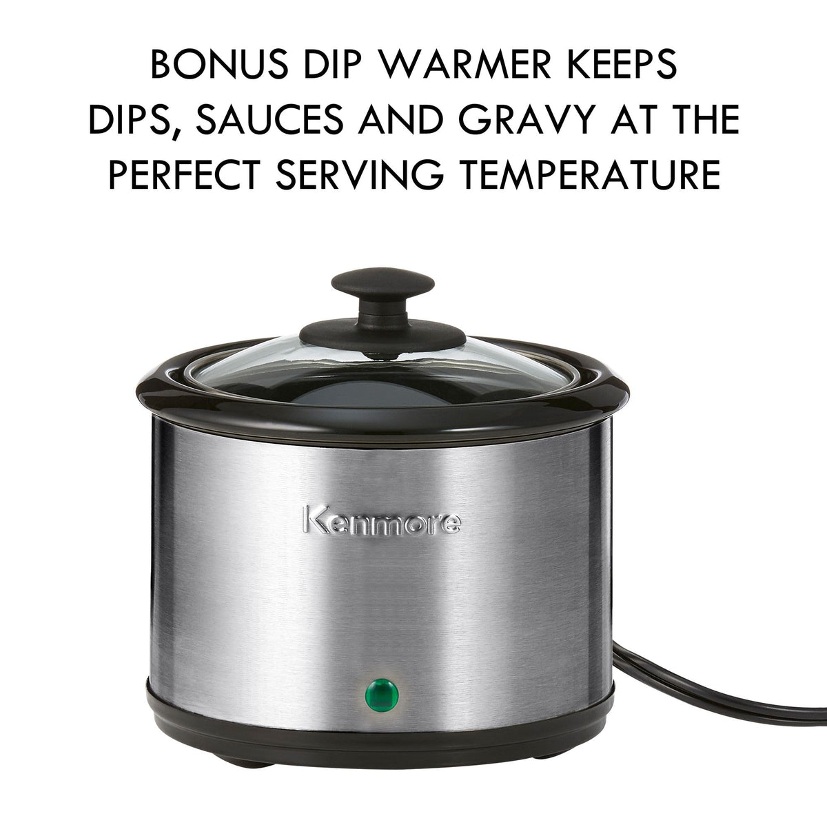 Kenmore 80010 7 Quart Slow Cooker with Dipper in Stainless Steel