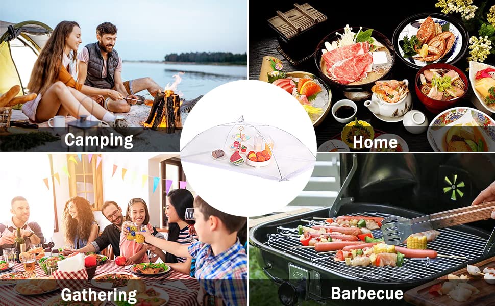 4 Pcs Extra Large Mesh Food Cover Tent Umbrella for Outside Parties