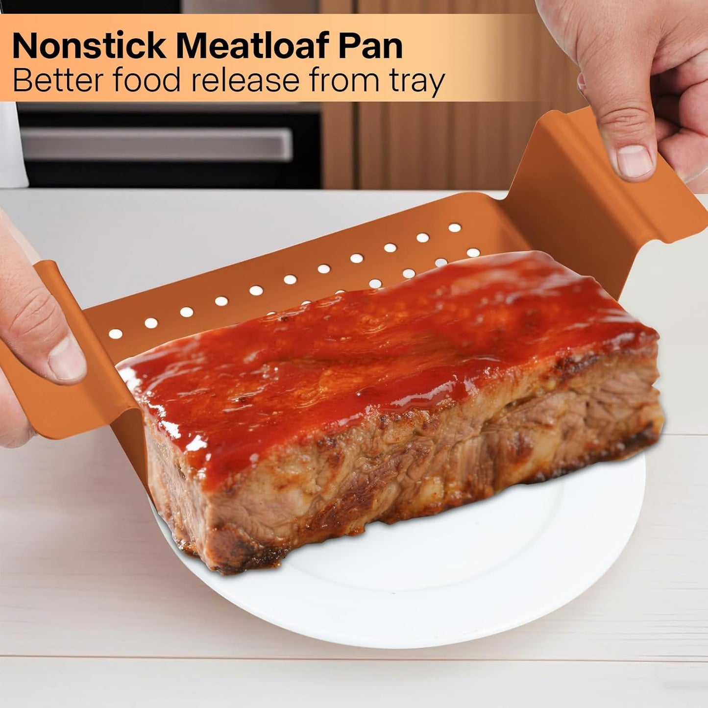 Gold Meatloaf Pan with Drain Tray, Non Stick loaf Pan Set of 2, Heavy Duty 9.8x5.7 Inch Meat loaf Pan with Insert Drip Rack, for Baking Bread and Healthy Meatloaf - Culinary Roots