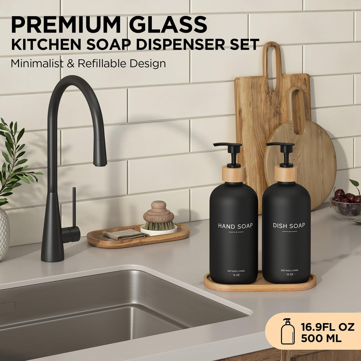 Hand and Dish Soap Dispenser Set (2 Count)