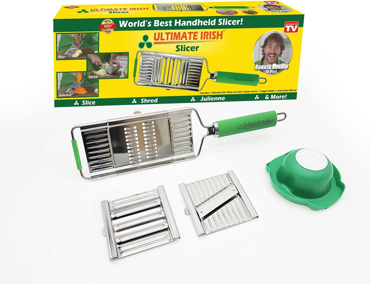 Slicer – Amazing Veggie Slicer for Effortless Kitchen Prep Made Simple! – Use it as a Food Shredder, & Grater - Multifunctional with Non-Slip Handle & Base - Culinary Roots