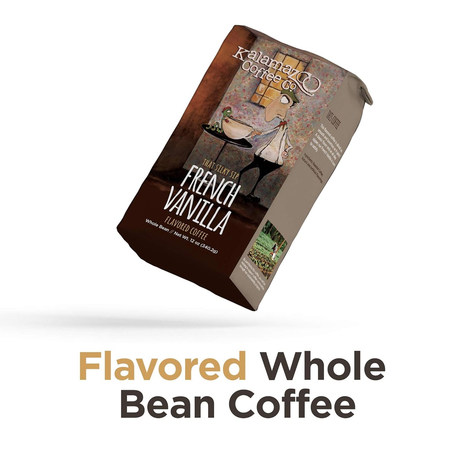 KALAMAZOO COFFEE COMPANY Whole Bean Flavored Coffee Variety Pack - Hazelnut, French Vanilla, & Maple Walnut | 12oz Bag (3 Pack)