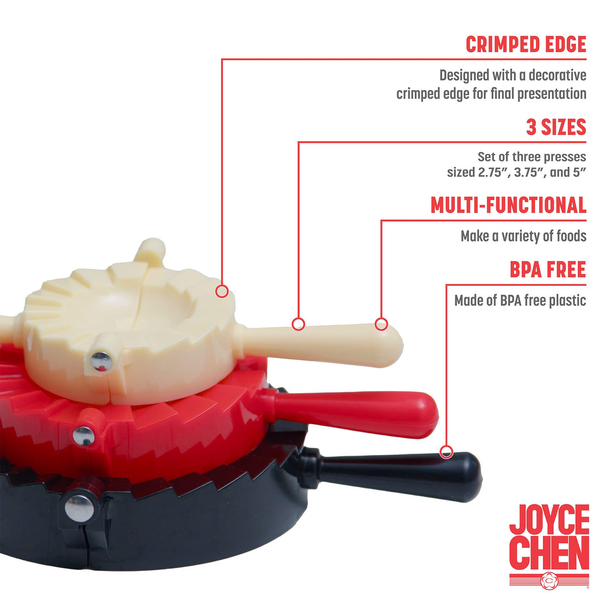 3 Piece Dumpling Maker Dumpling Press and Sealer Kit