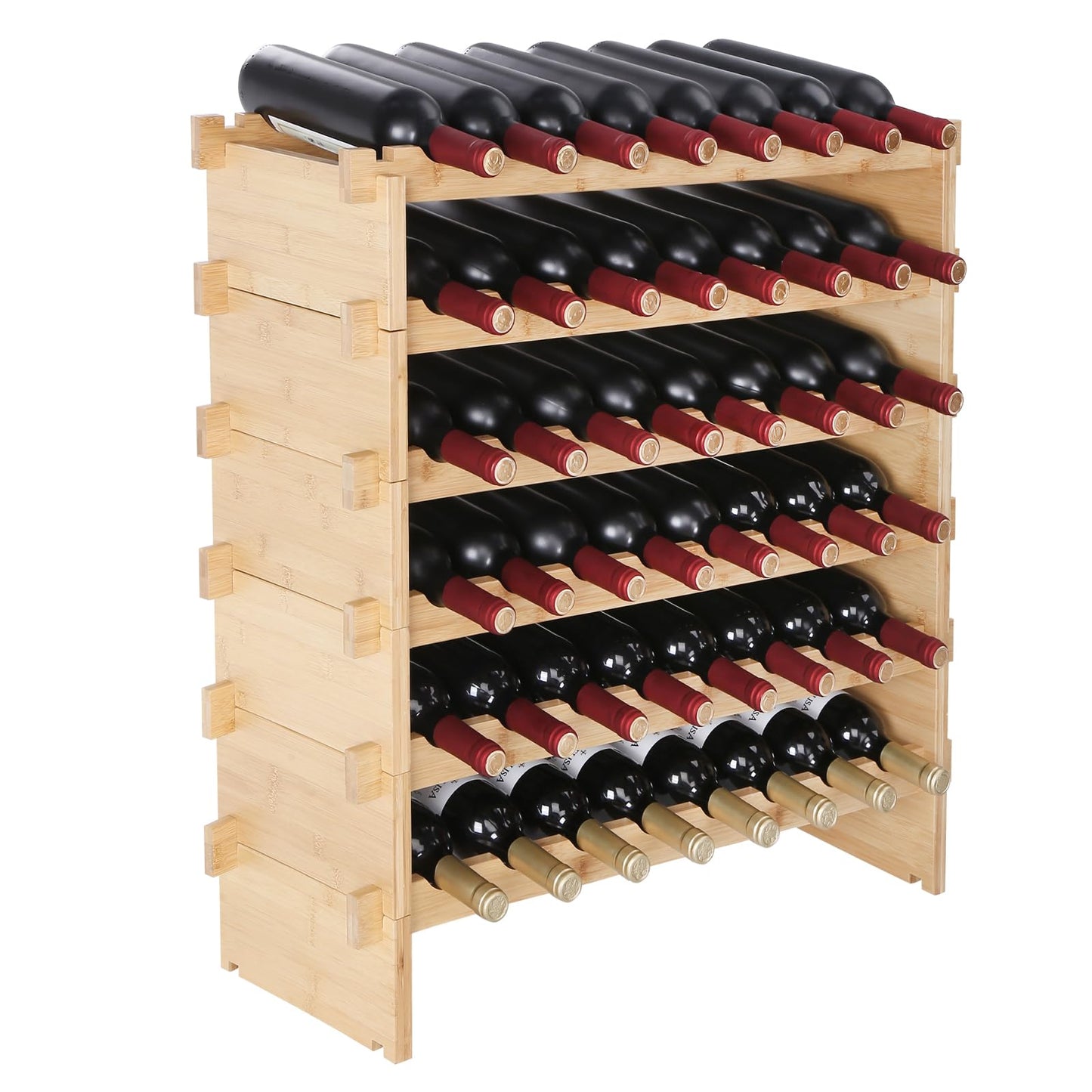 6 Tier 48 Bottles Stackable Modular Wine Rack (48 Count)