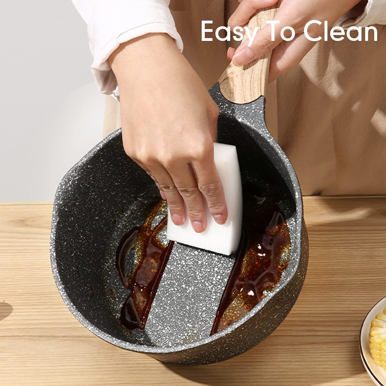 JEETEE 1.5 Quart Sauce Pan with Lid, Non Stick Small Pot with Coating, Masterclass Cookware Sauce Pot for Cooking, PFOA/PFOS Free - Culinary Roots