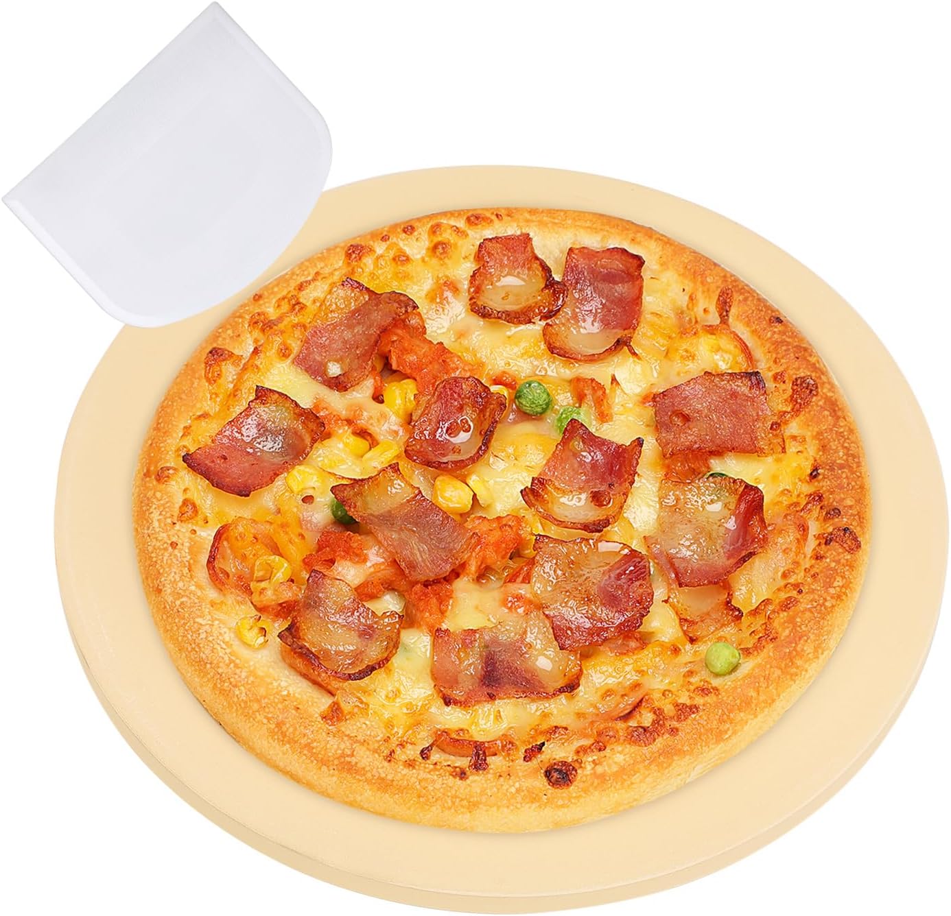 Small 10 inch Round Pizza Stone,for RV Camper Oven,Round baking stone Grill,Can make pizza, bread, pies,BBQ, Durable and Safe, Give away Plastic Scraper - Culinary Roots
