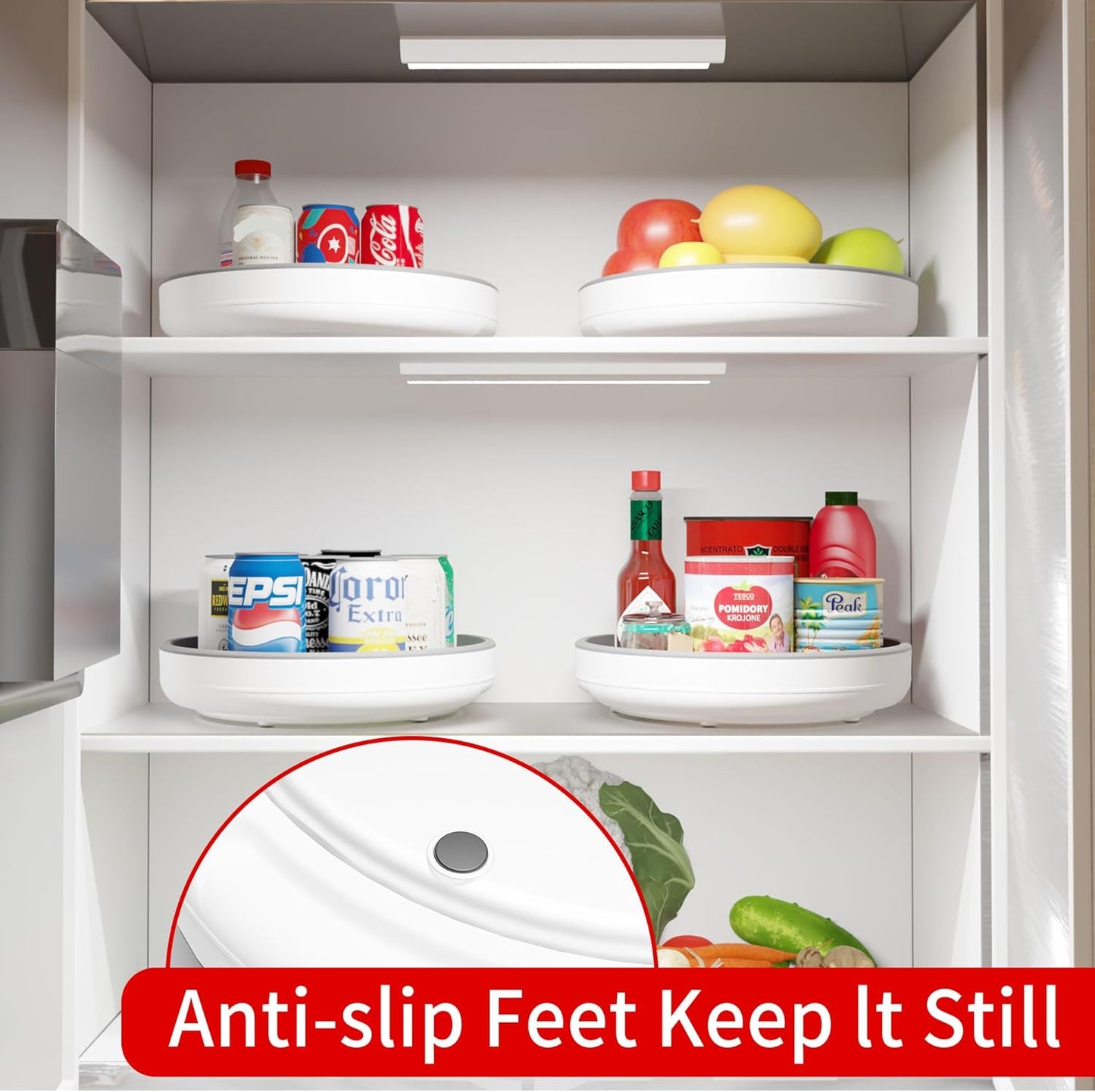 1 Pack 10 Inch Non-Skid Lazy Susan Turntable Organizers - Spinning Rack for Pantry Organization and Storage, Kitchen, Cabinet, Fridge, Bathroom Vanity, Countertop, Under Sink Organizing, Spice Rack