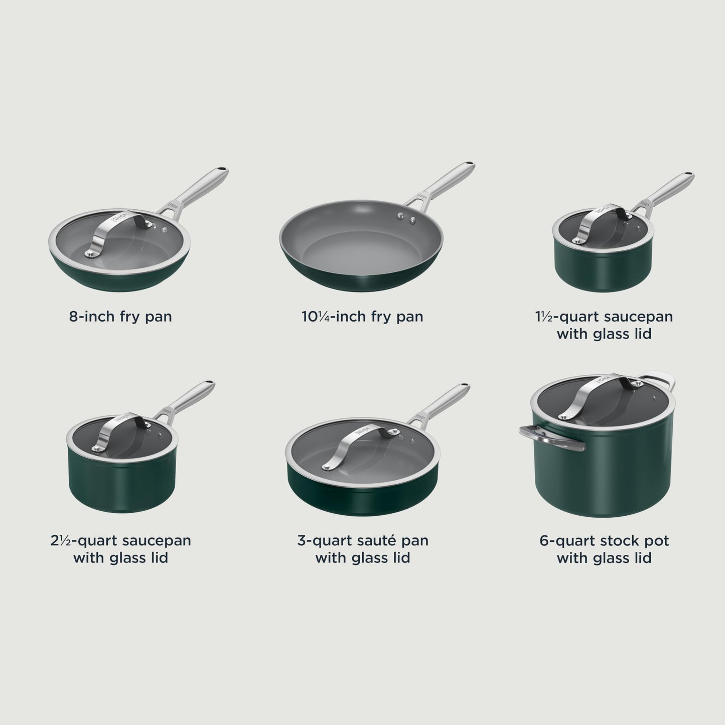 Ceramic Pro 11Piece Cookware Set