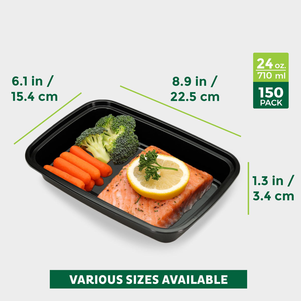 Meal Prep Containers [150 Pack] 1 Compartment Food Storage Containers with Lids (150 Count)