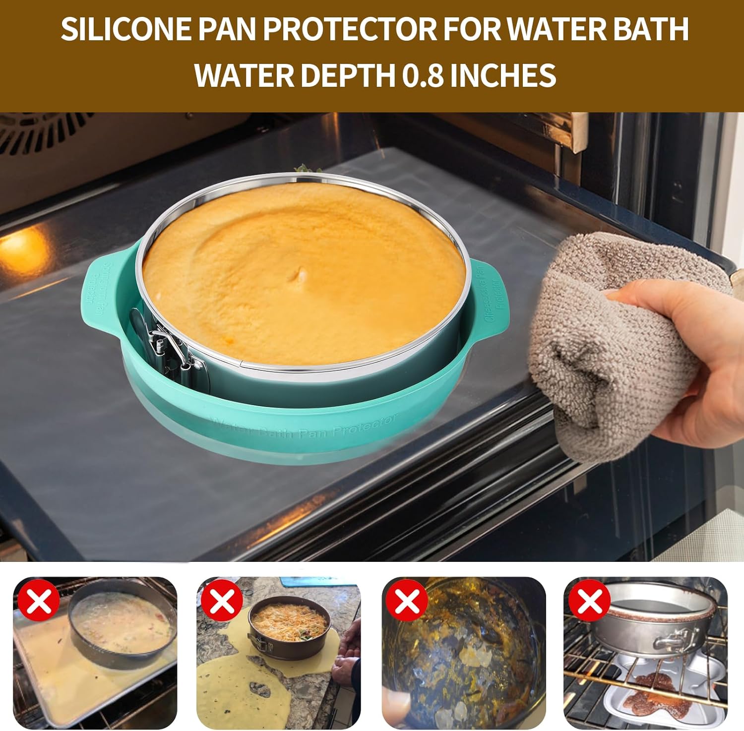 9 Inch Springform Pan - 304 Stainless Steel Nonstick Springform Cake Pan with Removable Bottom, 10 Inch Silicone Leakproof Cheesecake Pan Protector with Parchment Paper - Culinary Roots