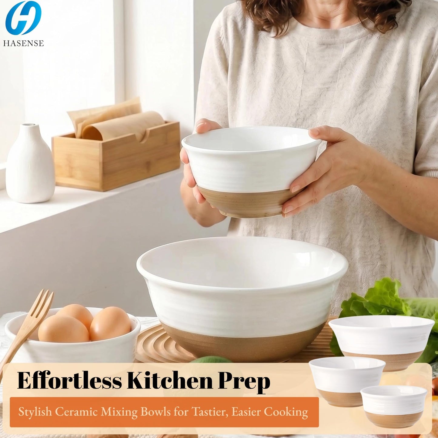 Ceramic Serving Bowls (3 Count)