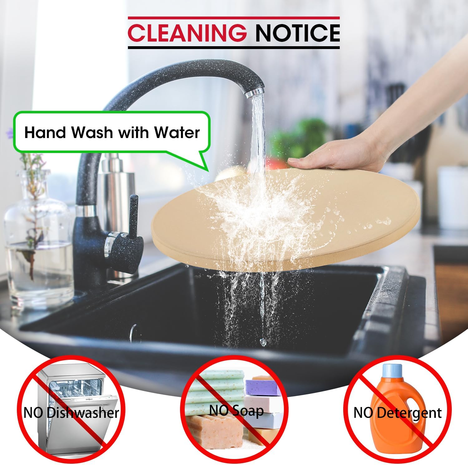 Unicook 12 Inch Round Pizza Stone, Heavy Duty Cordierite Bread Baking Stone for RV Oven, Grill and Toaster Oven, Ideal for Baking Crisp Crust Pizza, Bread, Cookies and More - Culinary Roots