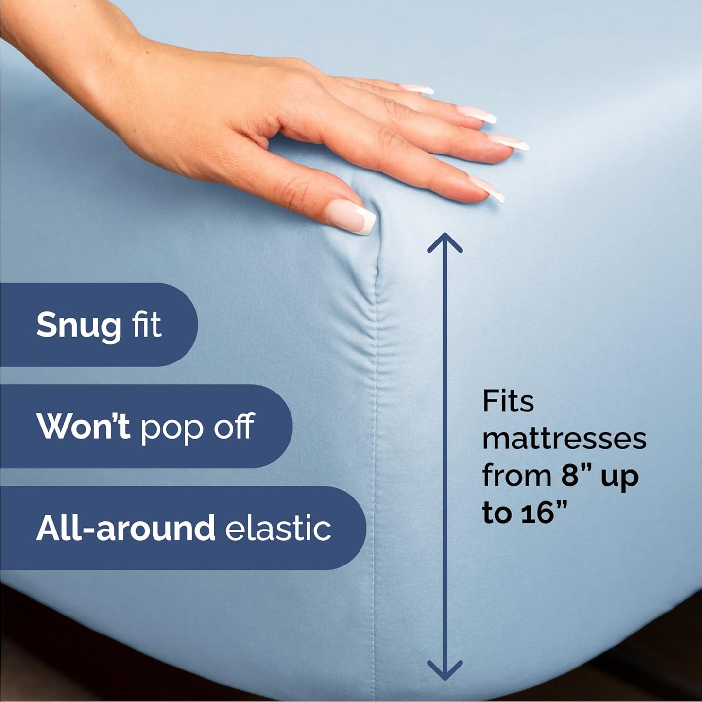 Cal King Size 4 Piece Sheet Set - Comfy Breathable & Cooling Bed Sheets Set - Hotel Luxury Bedding for Women, Men, Kids, Teens, Boys & Girls - Deep Pockets, Soft, Wrinkle Free - Oeko-Tex - Light Blue